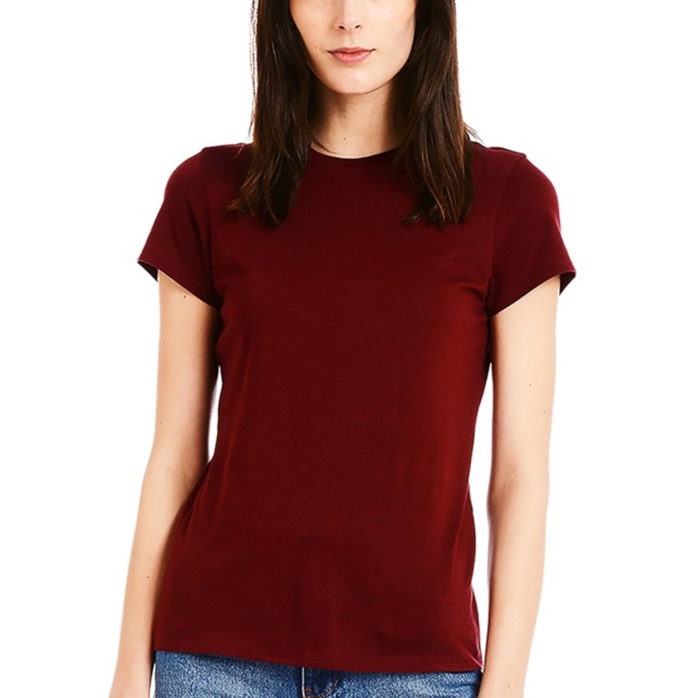 Classic Burgundy Women's Crew T-Shirt by Mott & Bow. Size Medium. Nearly new!